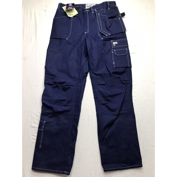 FRISTADS BYXA Craftsman Work Pants Men 36T (36x34) Carpenter Canvas Double Knee - Picture 1 of 16